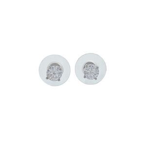 Estate ATI Sterling Silver 925 5mm Round Cubic Zirconia Stud Earrings
